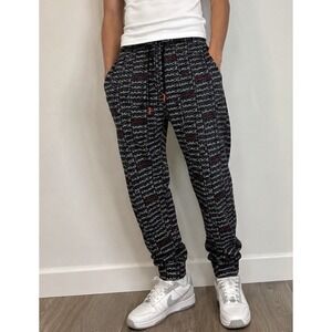 Y2K Public Record Mens Savage Graphic Joggers Size L Fleece Hip Hop Urban Retro